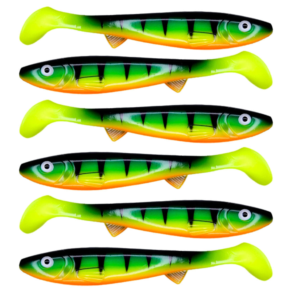 Hechtmutti Shad 17cm - 6 Stück UV Firetiger