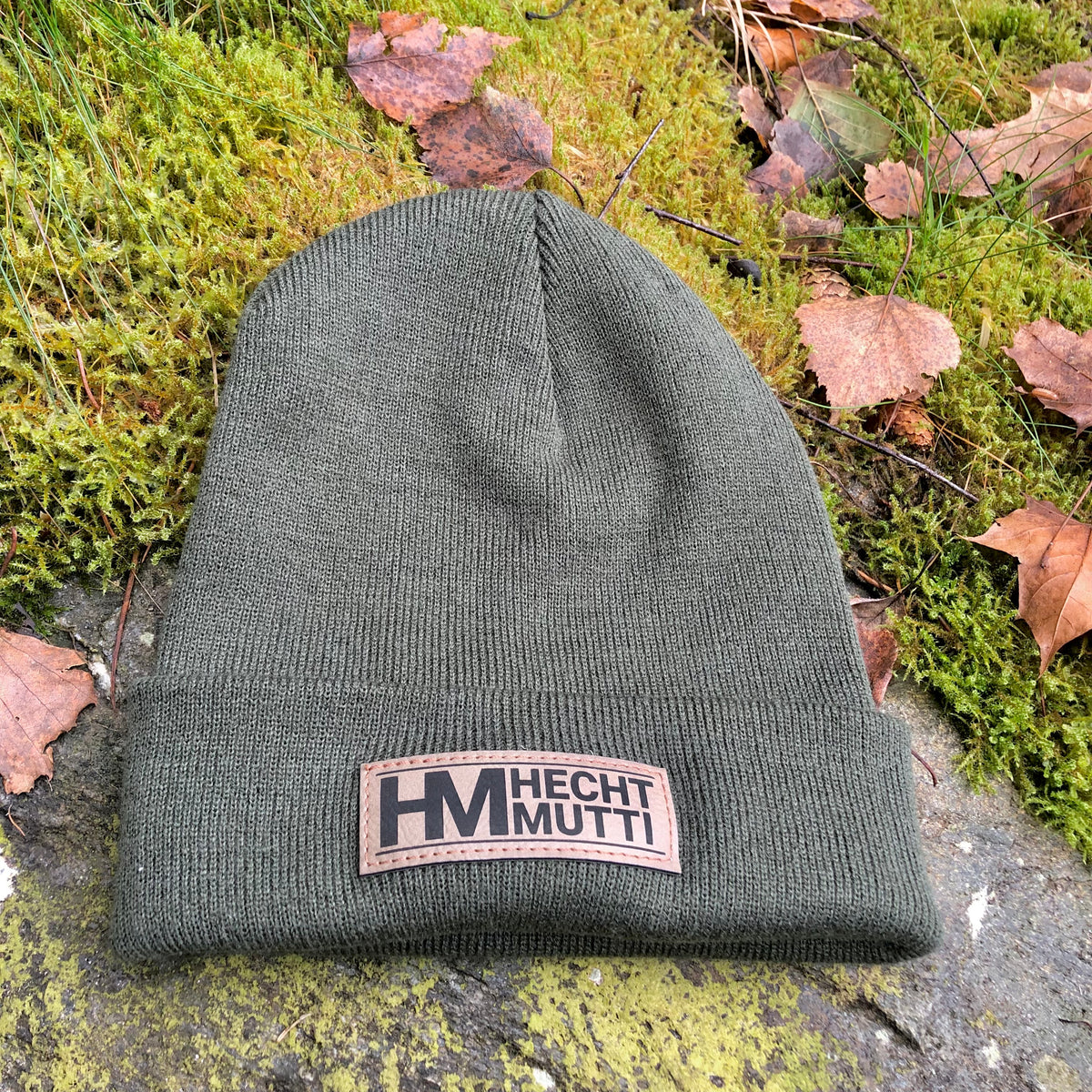 Beanie - Hechtmutti Leder Laserpatch