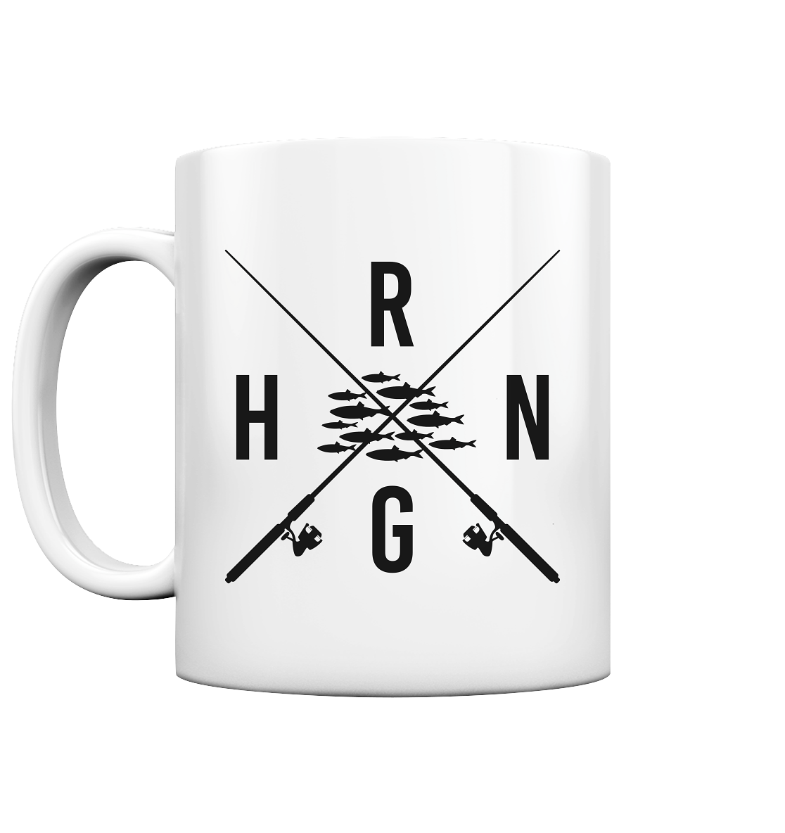 Hering Schwarm gekreuzte Ruten - Tasse glossy