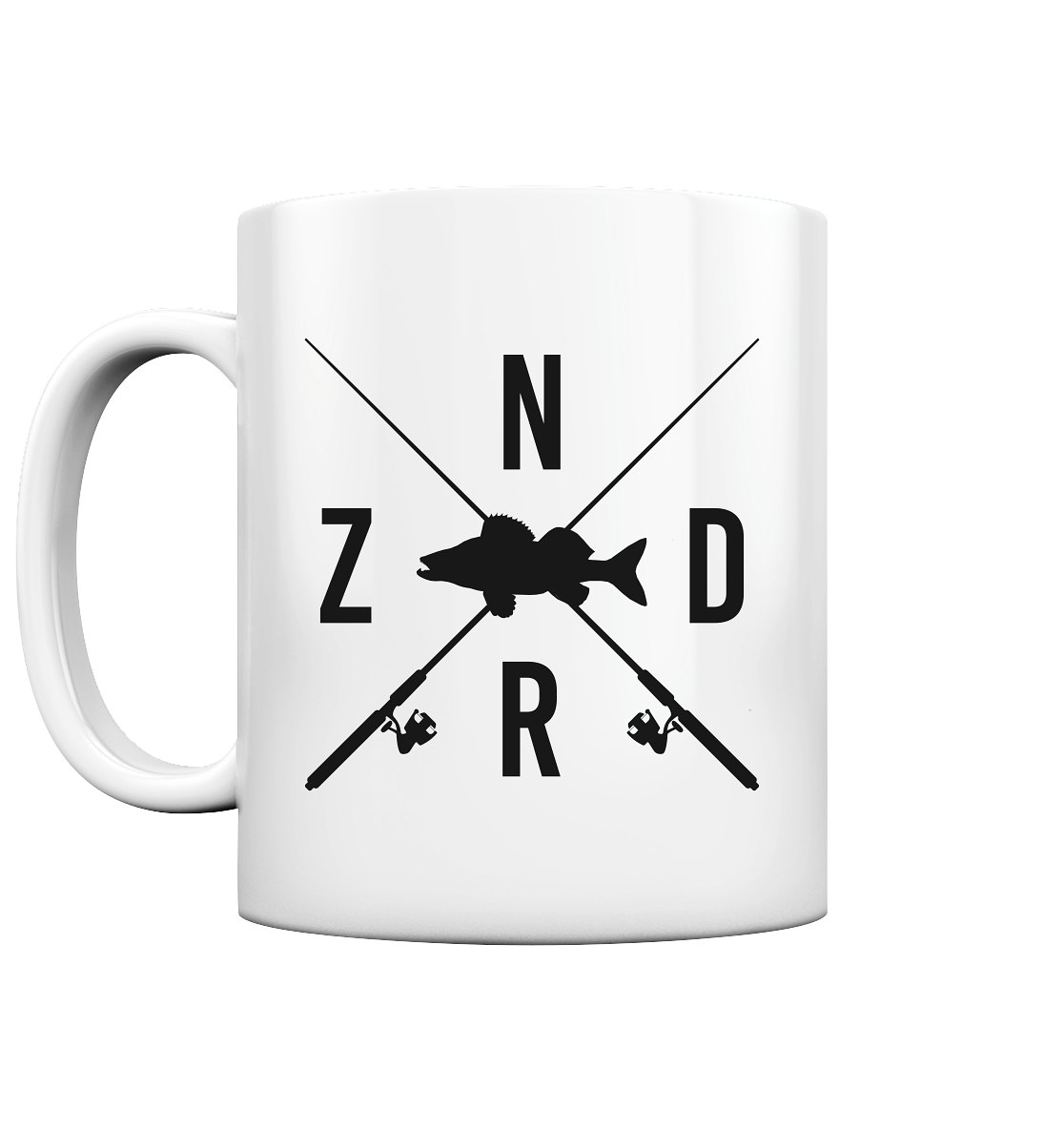 Zander gekreuzte Ruten - Tasse glänzend