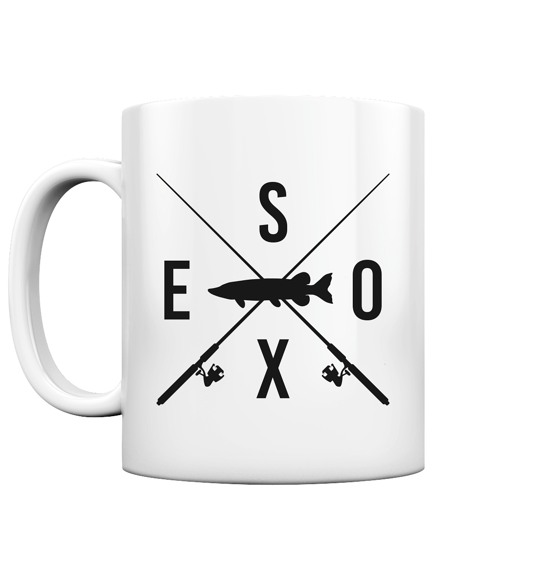 Esox gekreuzte Ruten - Tasse glänzend