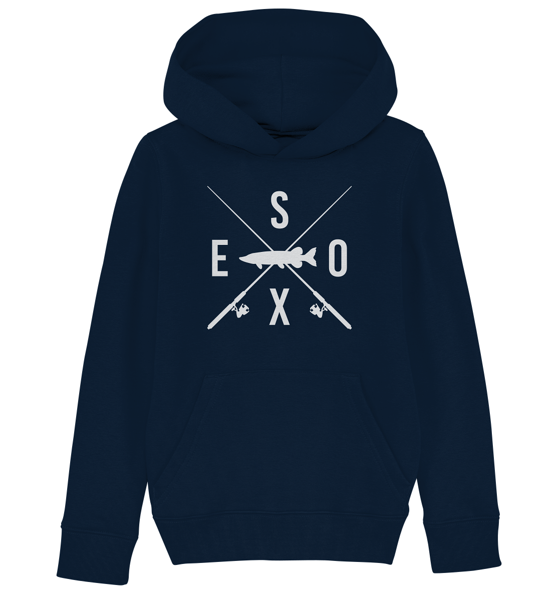 Esox gekreuzte Ruten - Kinder Bio Hoodie