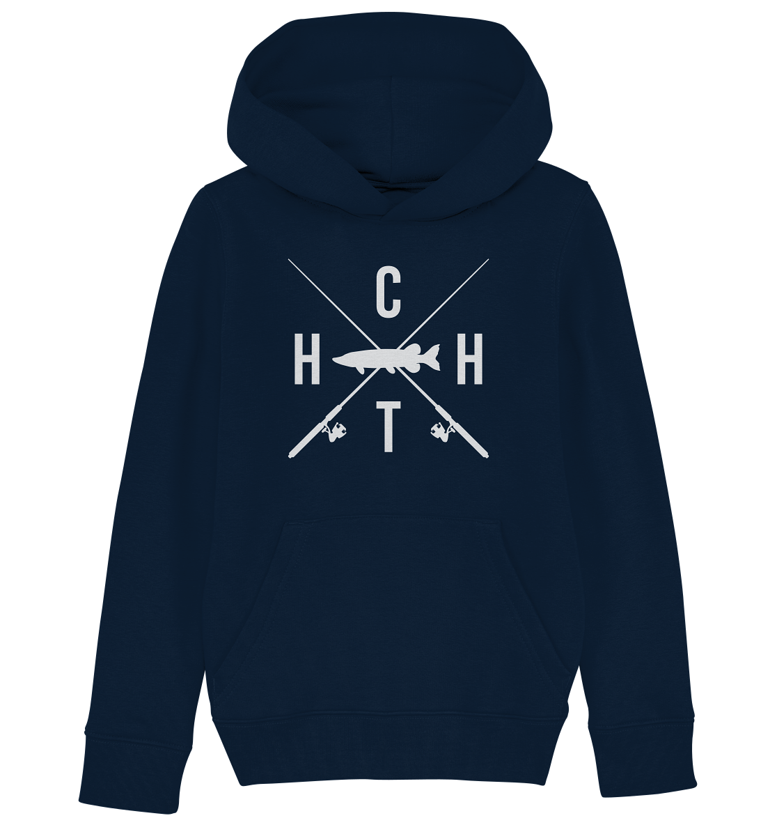 Hecht gekreuzte Ruten  - Kinder Bio Hoodie
