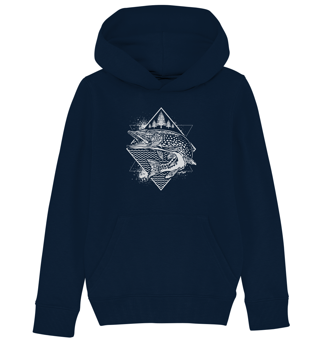 Hecht geometrisch - Kinder Bio Hoodie