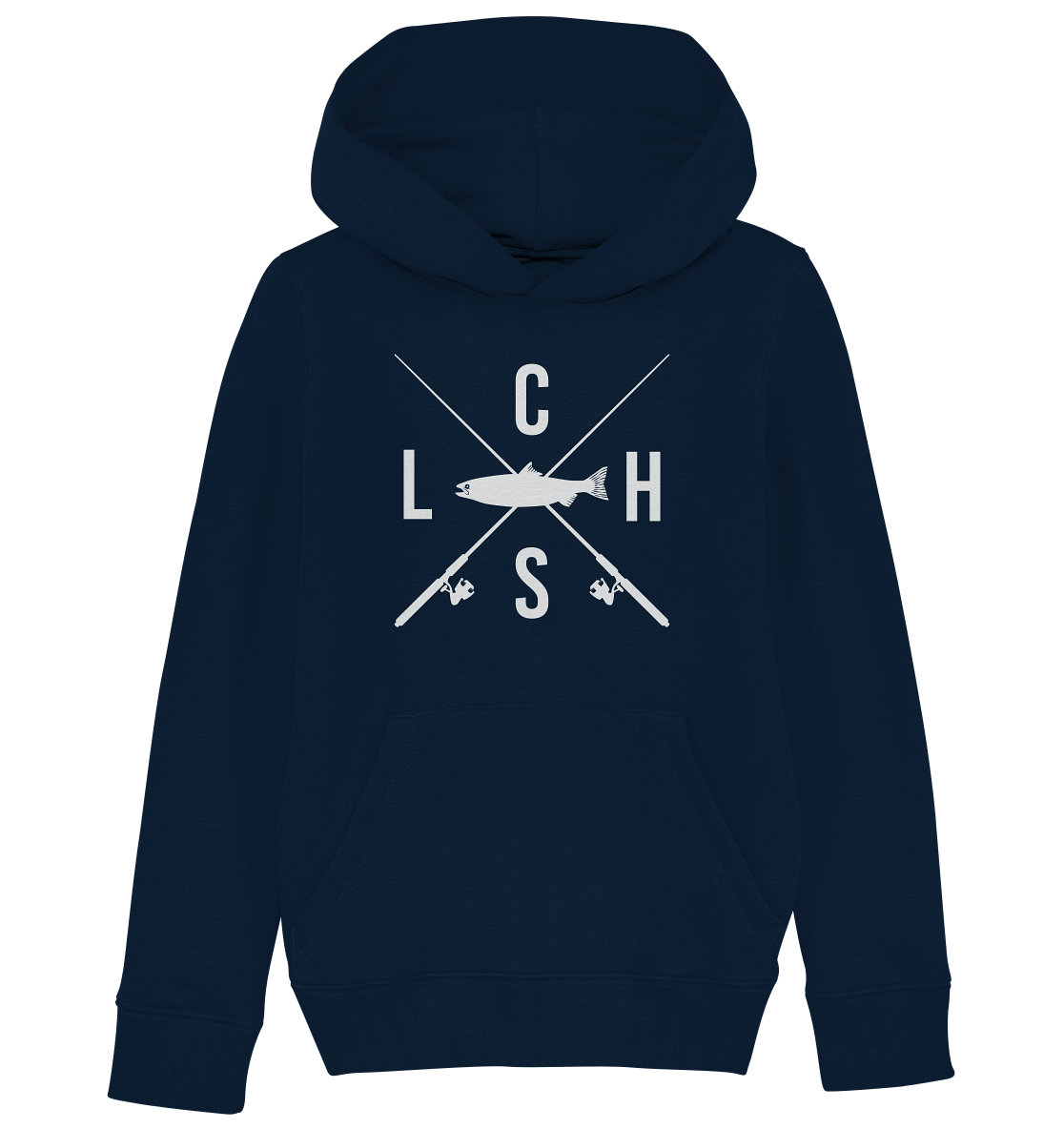 Lachs gekreuzte Ruten - Kinder Bio Hoodie