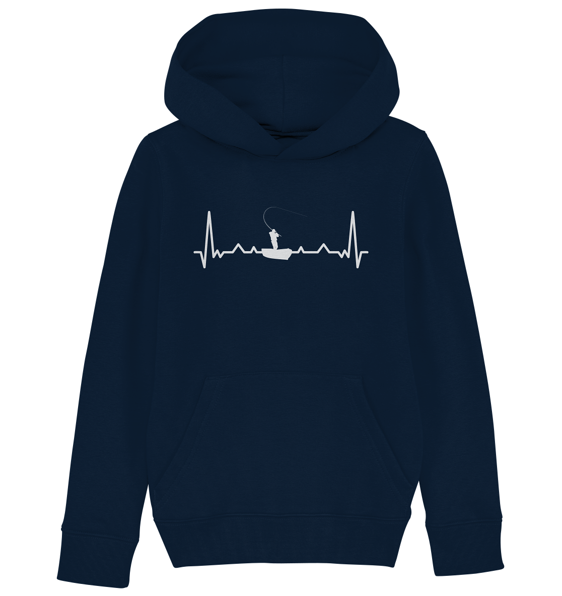 Herzschlag Angeln - Kinder Bio Hoodie