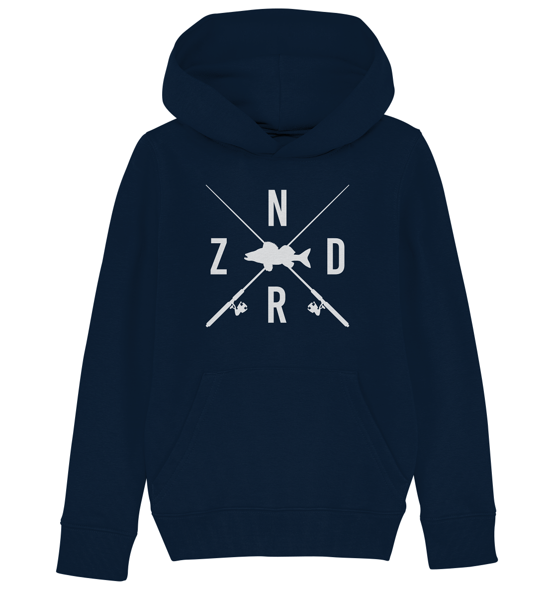 Zander gekreuzte Ruten - Kinder Bio Hoodie