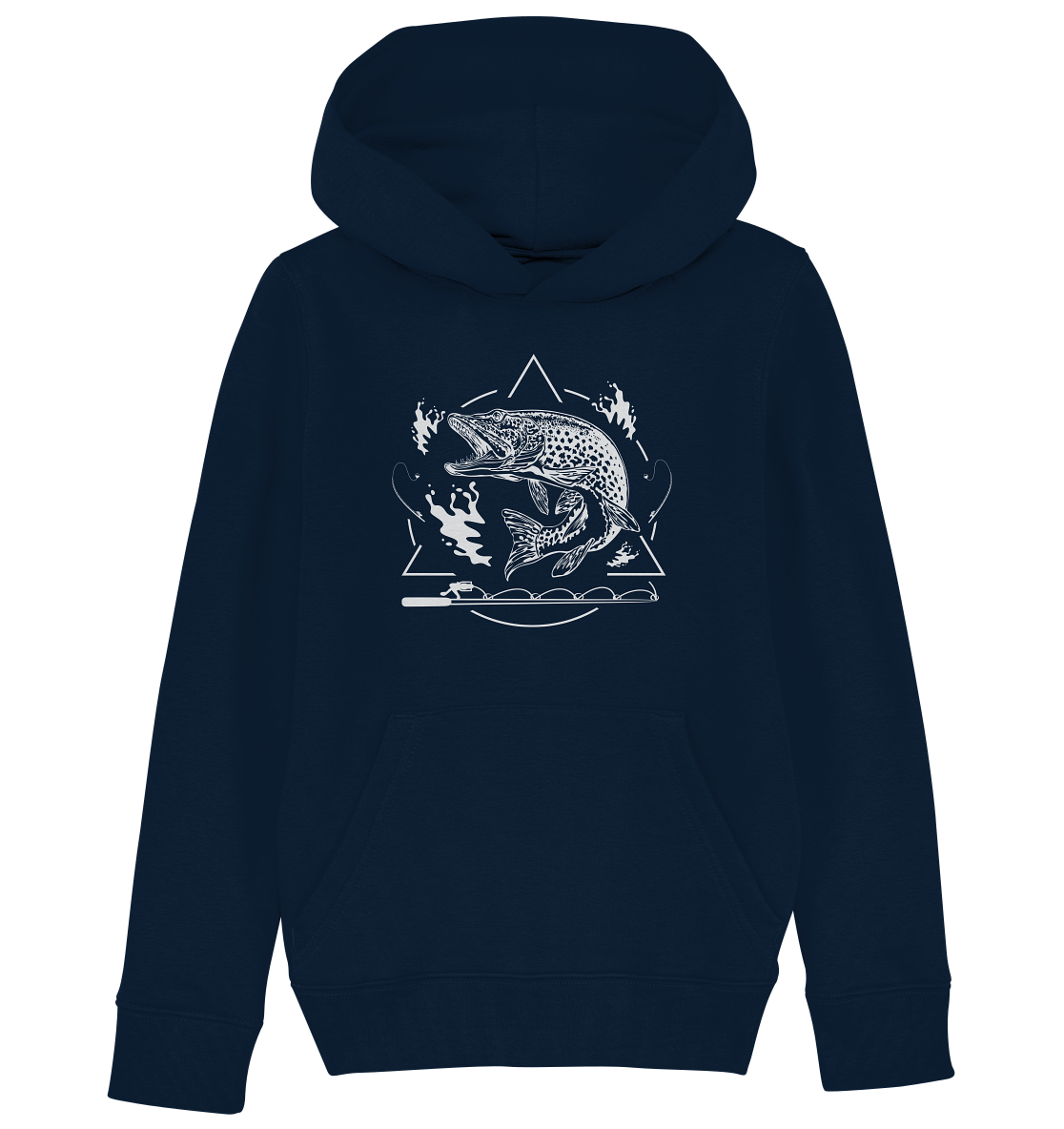 Hecht Angeln - Kinder Bio Hoodie