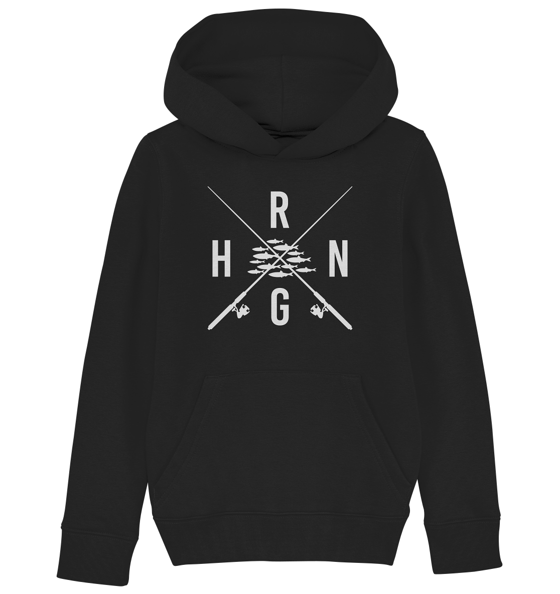 Hering Schwarm gekreuzte Ruten - Kinder Bio Hoodie