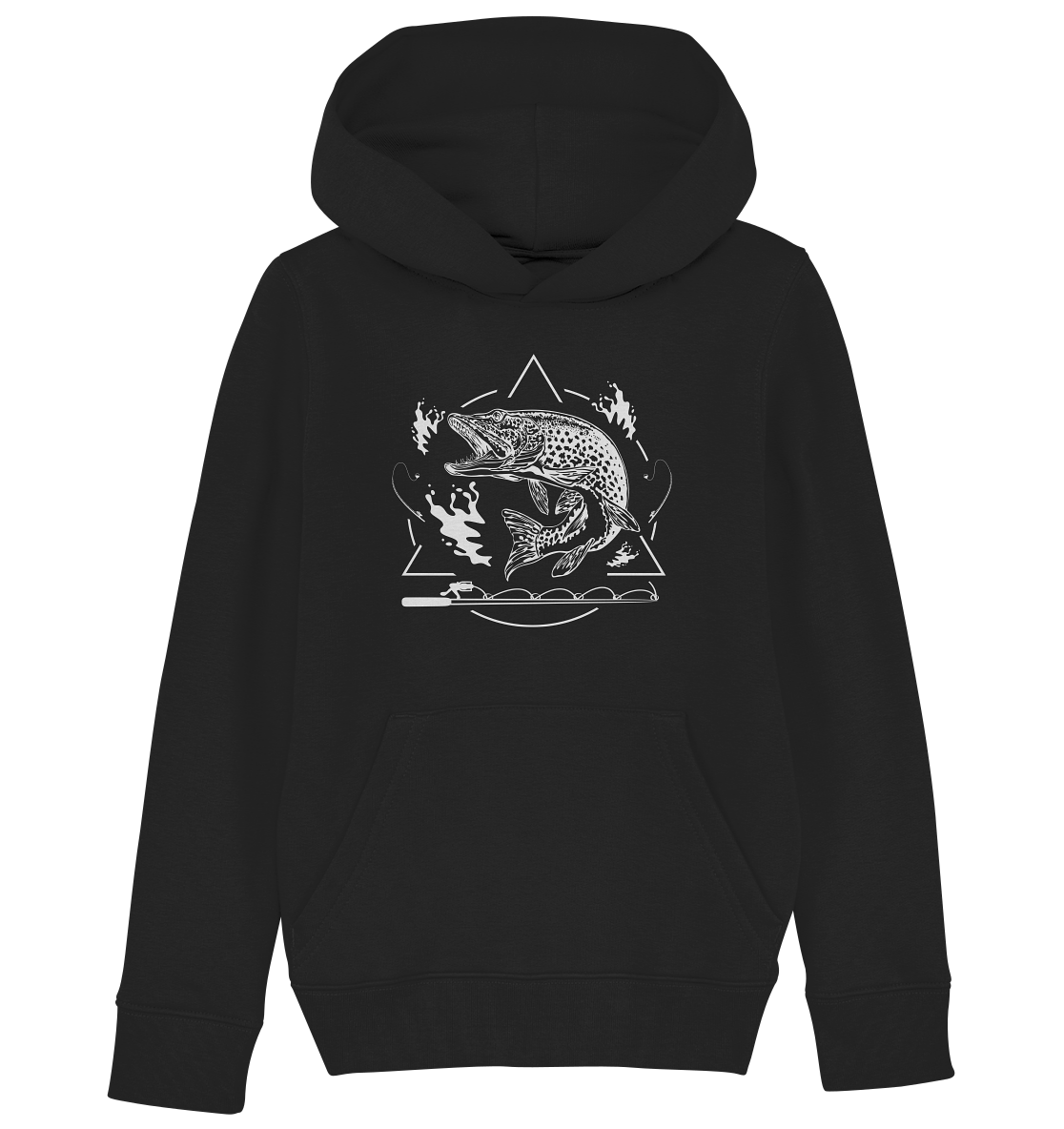 Hecht Angeln - Kinder Bio Hoodie