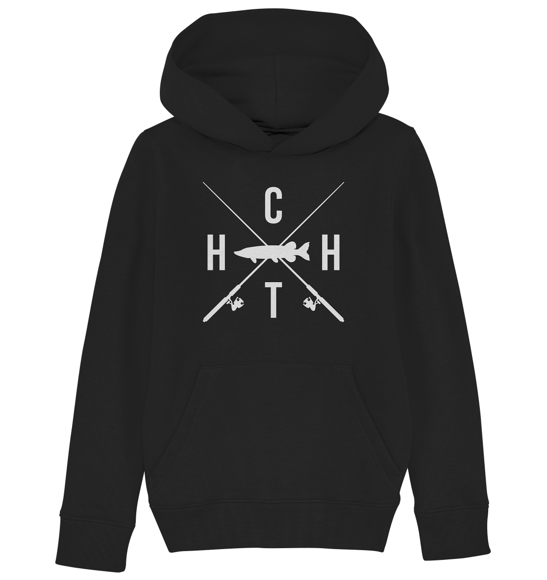 Hecht gekreuzte Ruten  - Kinder Bio Hoodie