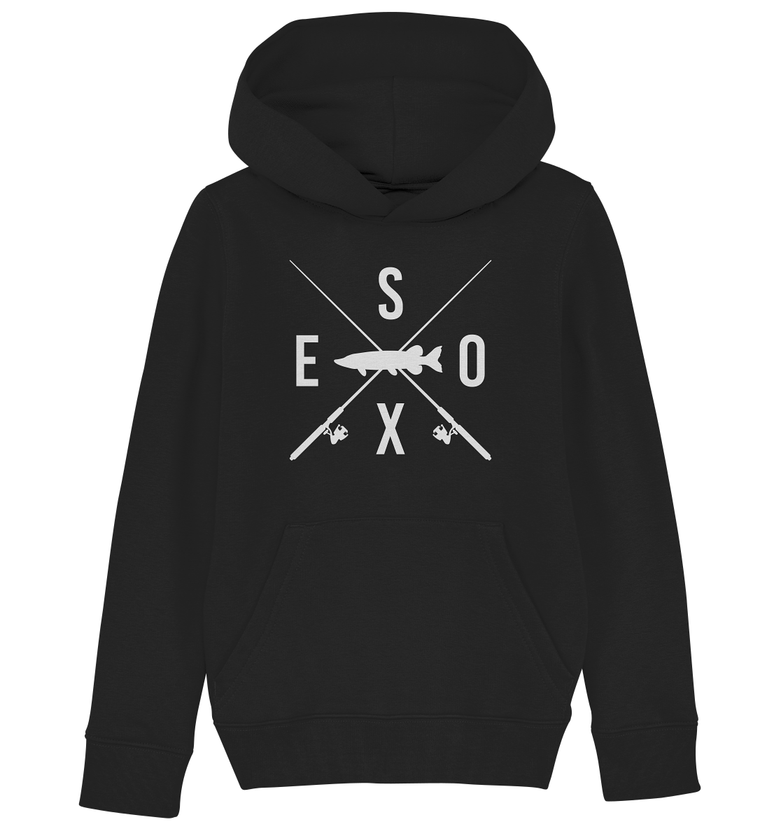Esox gekreuzte Ruten - Kinder Bio Hoodie