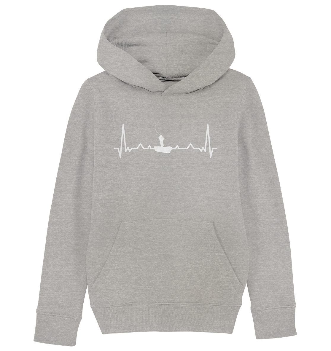 Herzschlag Angeln - Kinder Bio Hoodie