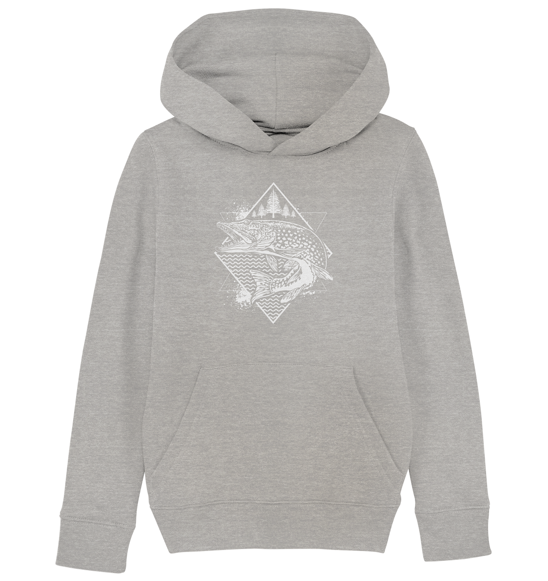 Hecht geometrisch - Kinder Bio Hoodie