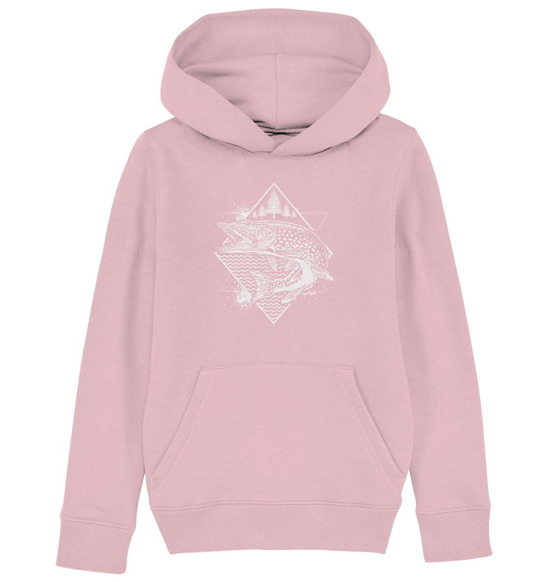 Hecht geometrisch - Kinder Bio Hoodie