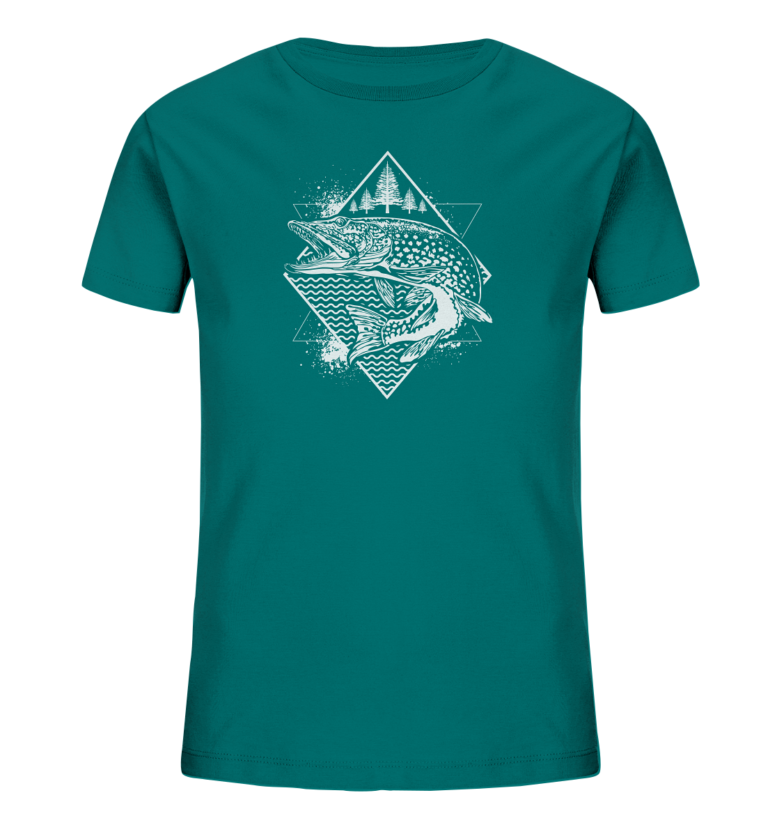 Hecht geometrisch - Kinder Bio T-Shirt