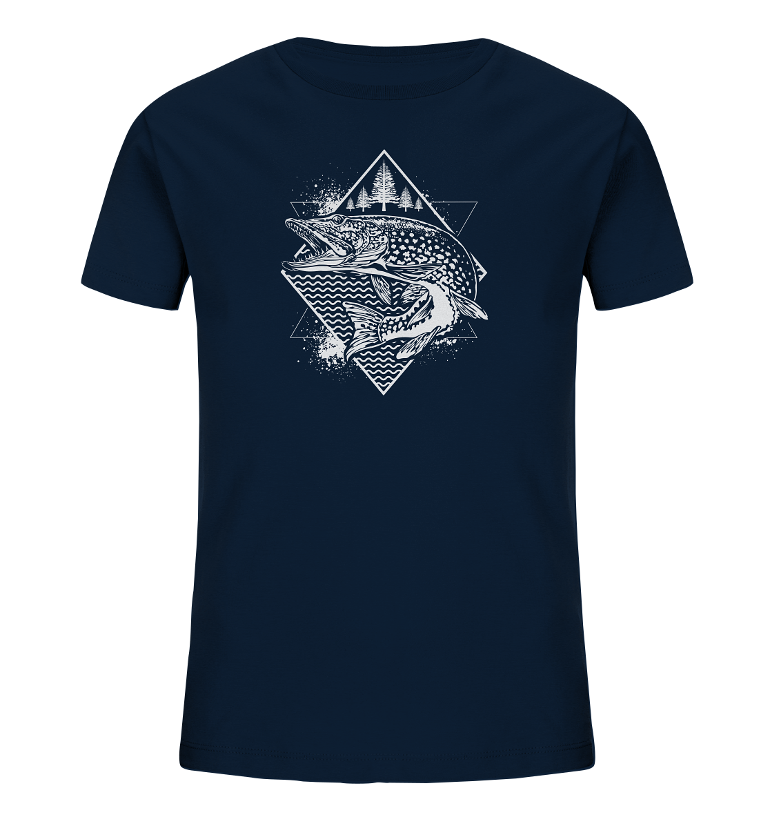 Hecht geometrisch - Kinder Bio T-Shirt