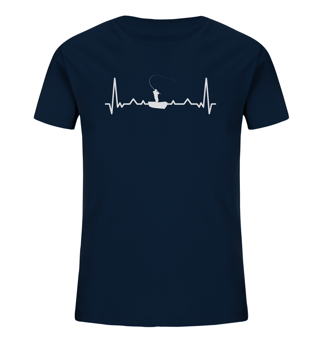 Herzschlag Angeln - Kinder Bio T-Shirt