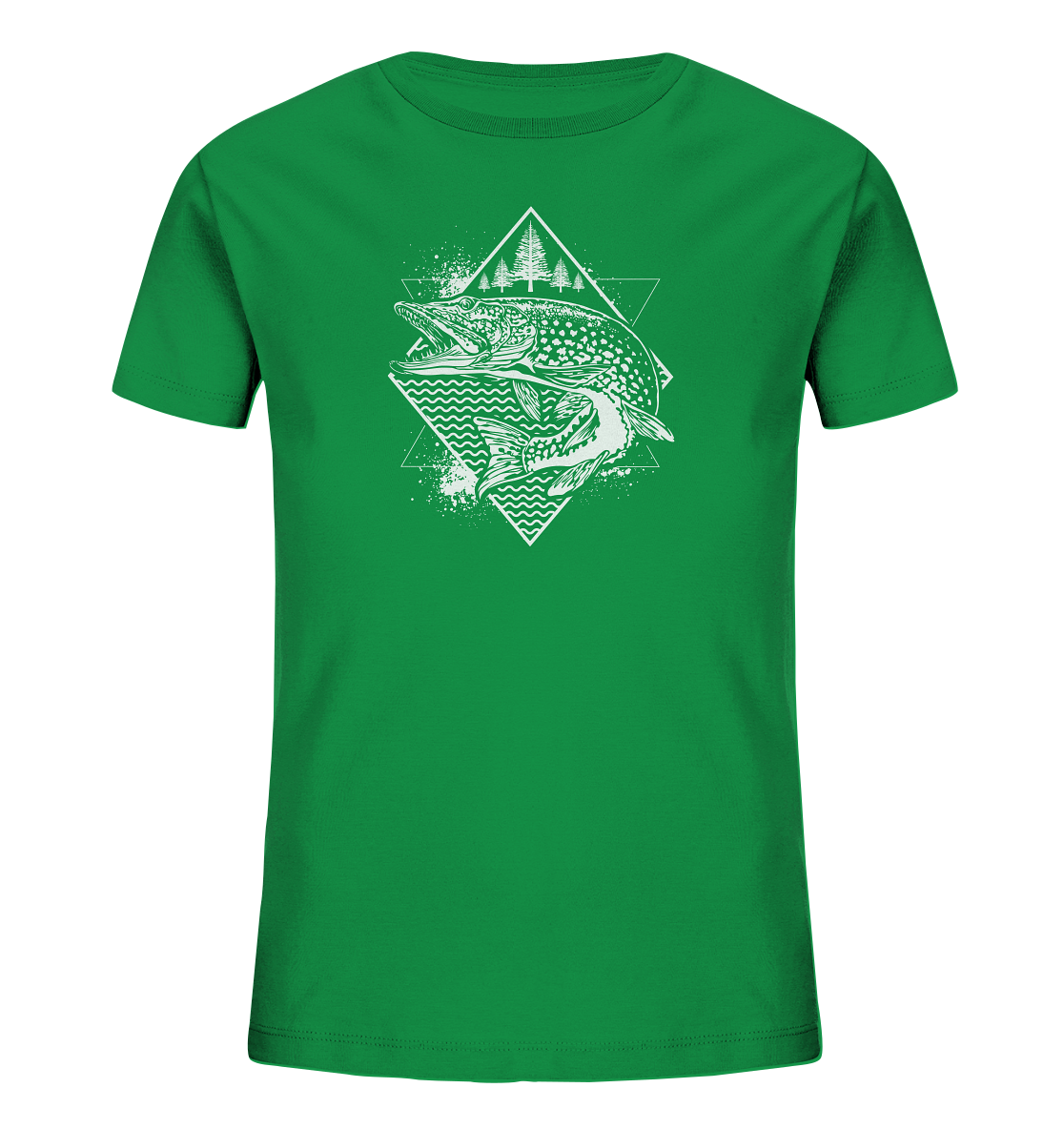 Hecht geometrisch - Kinder Bio T-Shirt