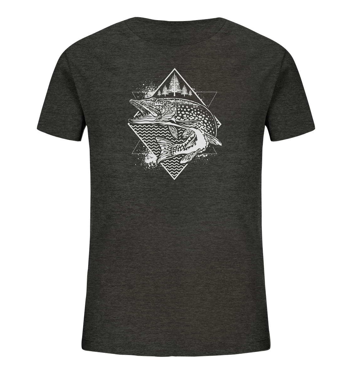 Hecht geometrisch - Kinder Bio T-Shirt