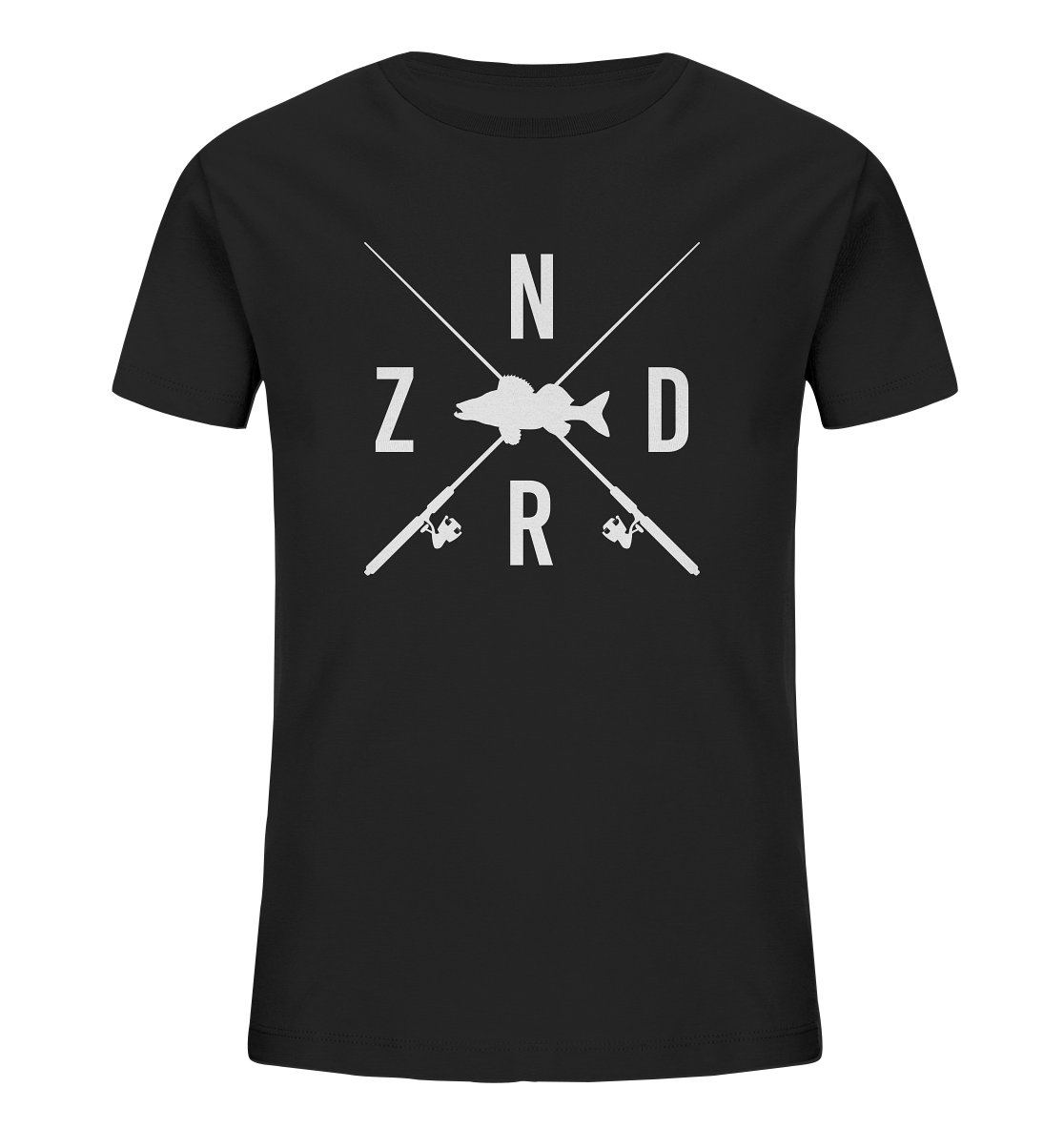 Zander gekreuzte Ruten - Kinder Bio T-Shirt