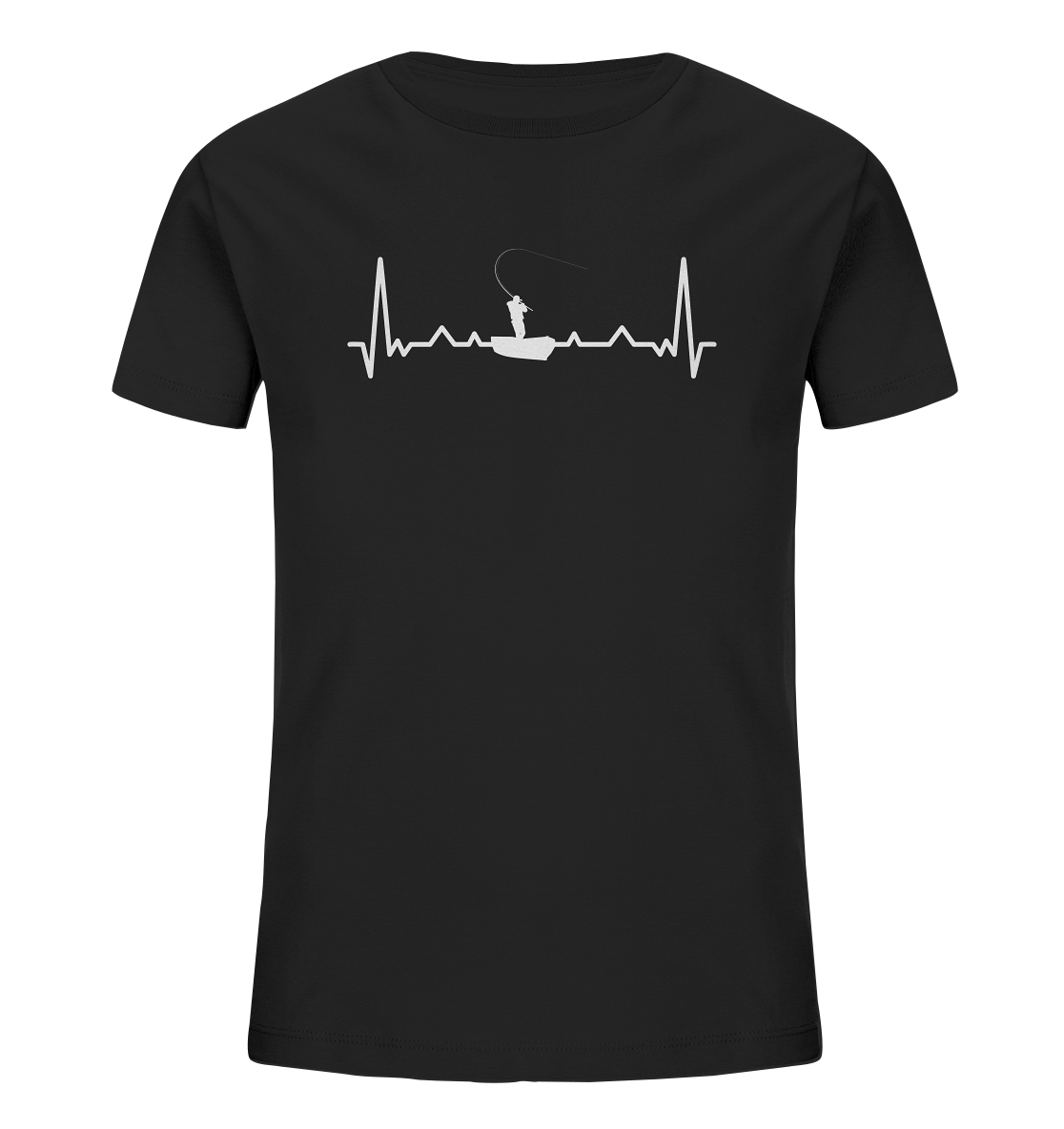 Herzschlag Angeln - Kinder Bio T-Shirt