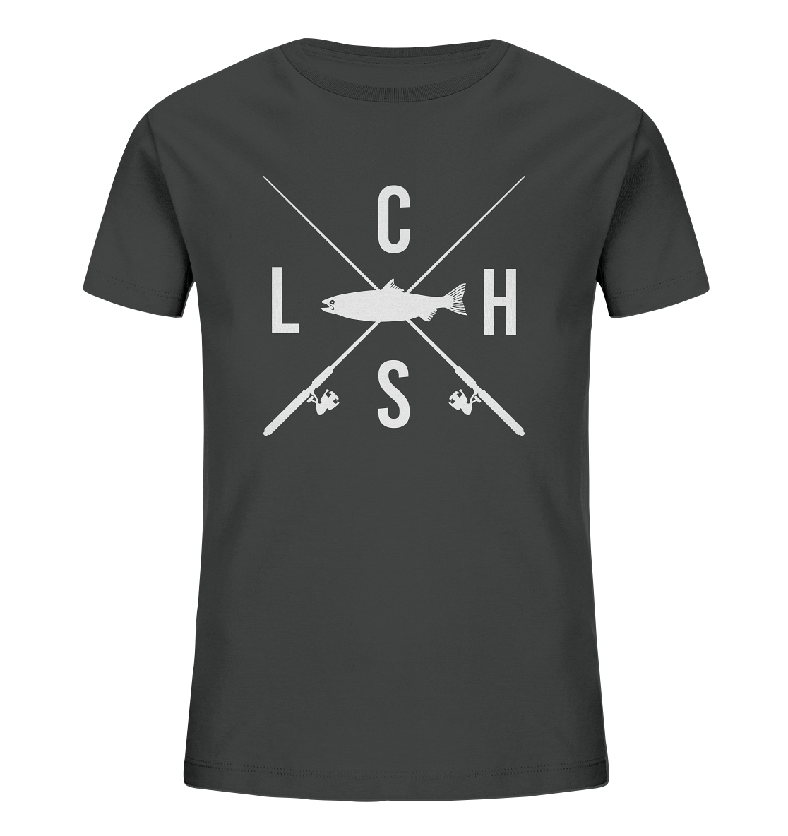 Lachs gekreuzte Ruten - Kinder Bio T-Shirt