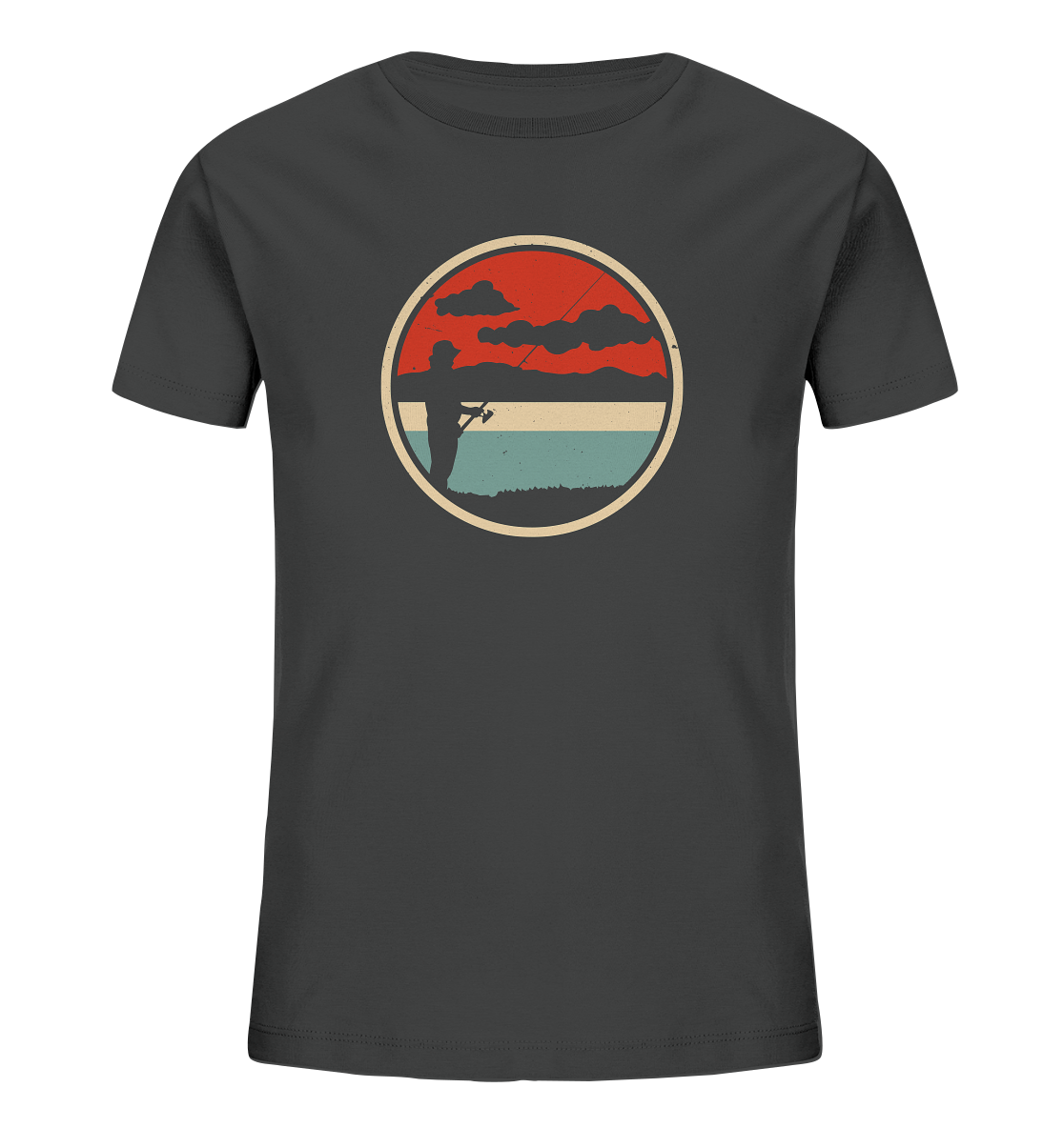 Angeln am Abend - Kinder Bio T-Shirt
