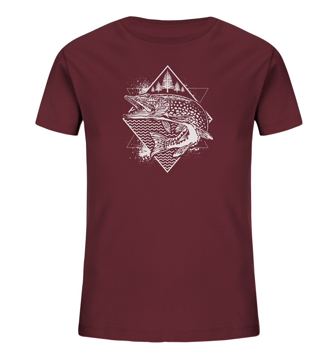 Hecht geometrisch - Kinder Bio T-Shirt