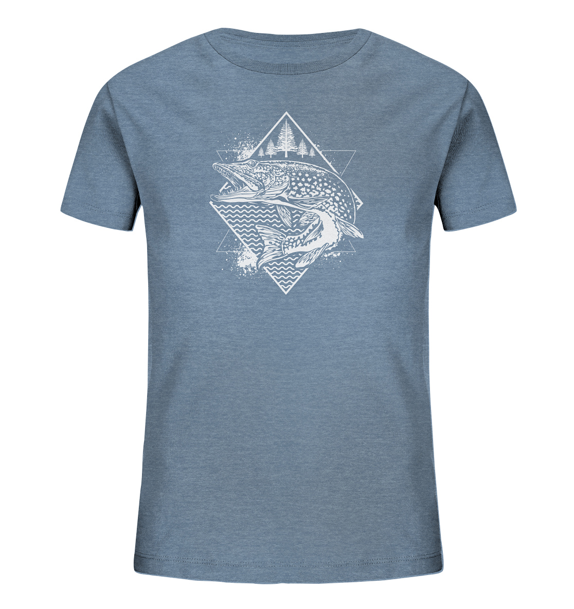 Hecht geometrisch - Kinder Bio T-Shirt