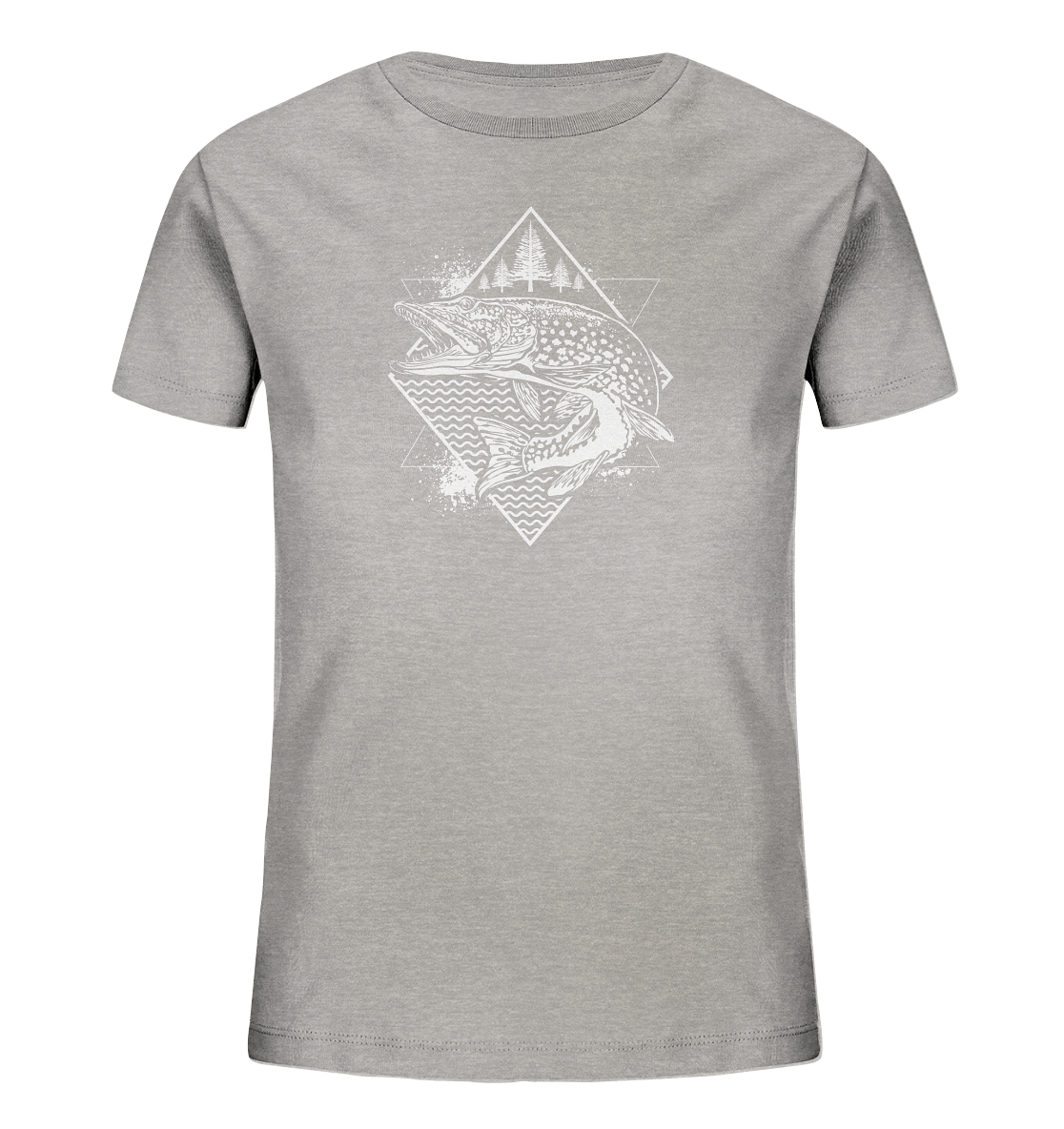 Hecht geometrisch - Kinder Bio T-Shirt