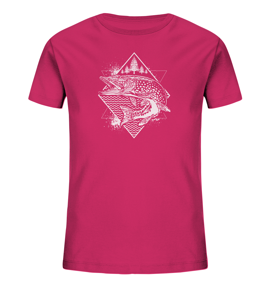 Hecht geometrisch - Kinder Bio T-Shirt