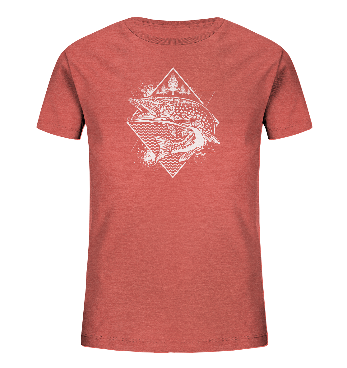 Hecht geometrisch - Kinder Bio T-Shirt