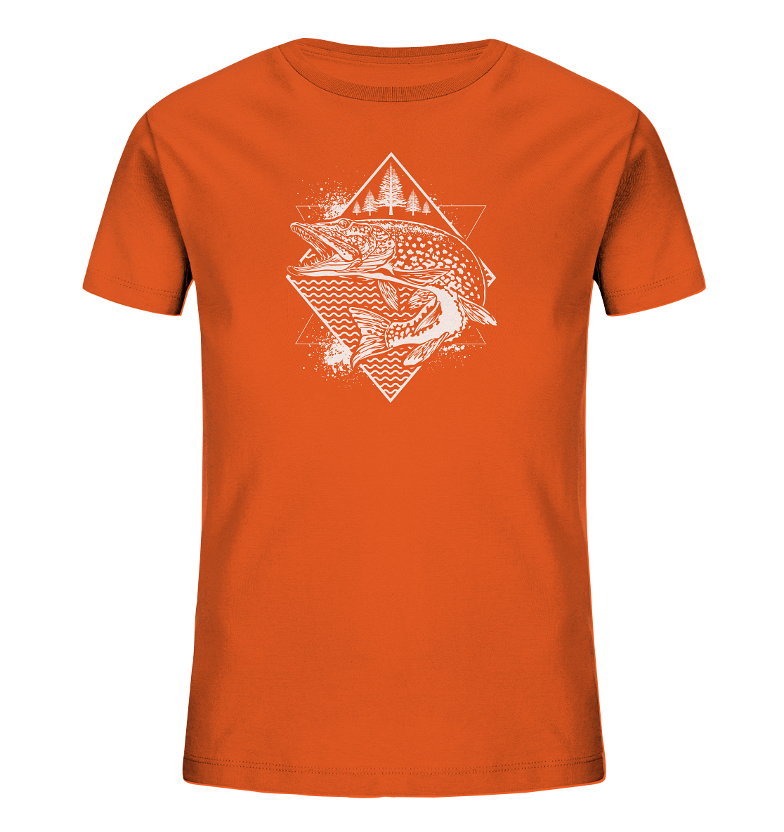 Hecht geometrisch - Kinder Bio T-Shirt