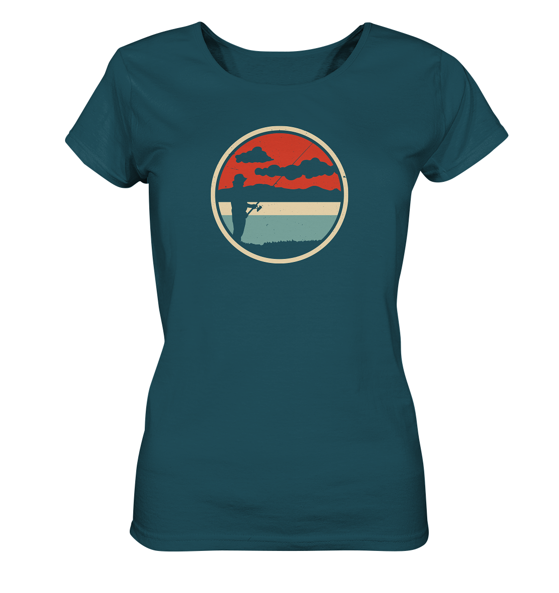 Angeln am Abend - Frauen Bio T-Shirt