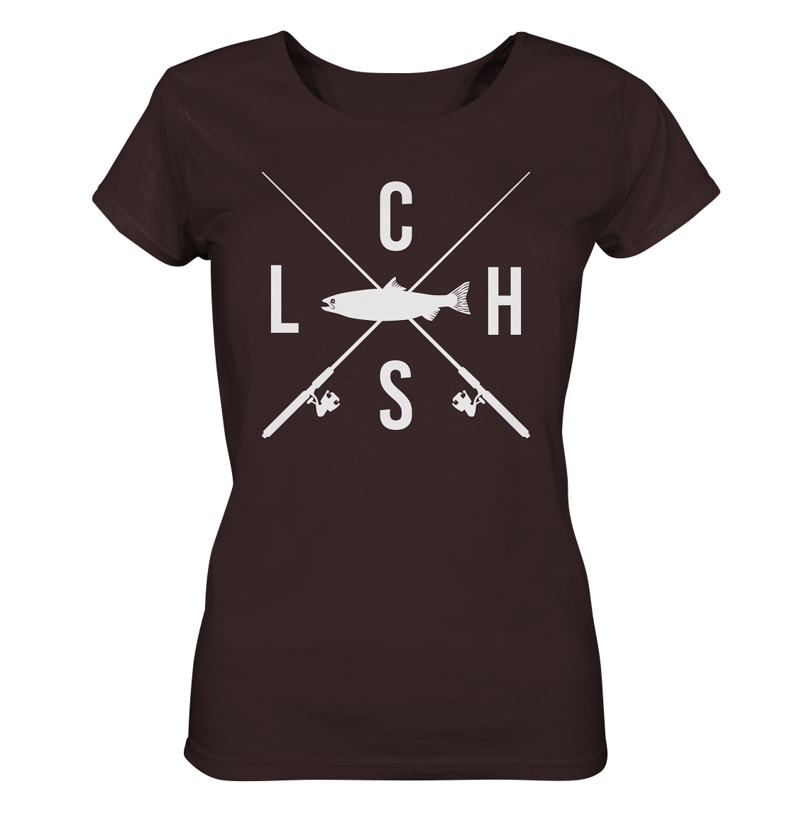 Lachs gekreuzte Ruten - Frauen Bio T-Shirt