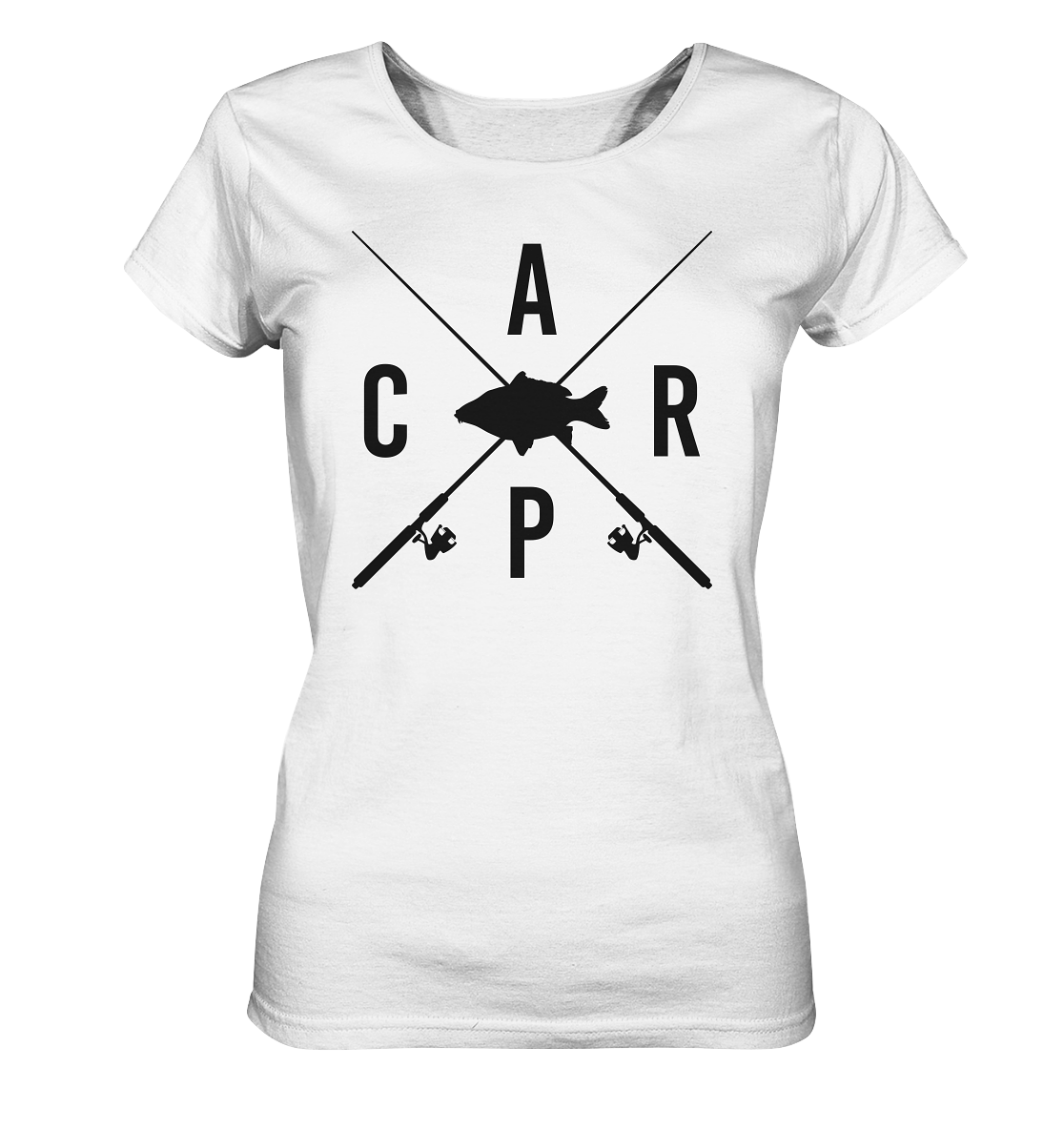 Carp gekreuzte Ruten Schwarz - Frauen Bio T-Shirt