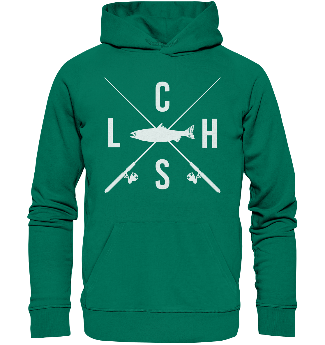 Lachs gekreuzte Ruten - Premium Bio Hoodie