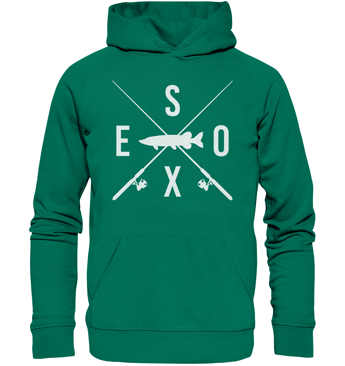 Esox gekreuzte Ruten - Premium Bio Hoodie