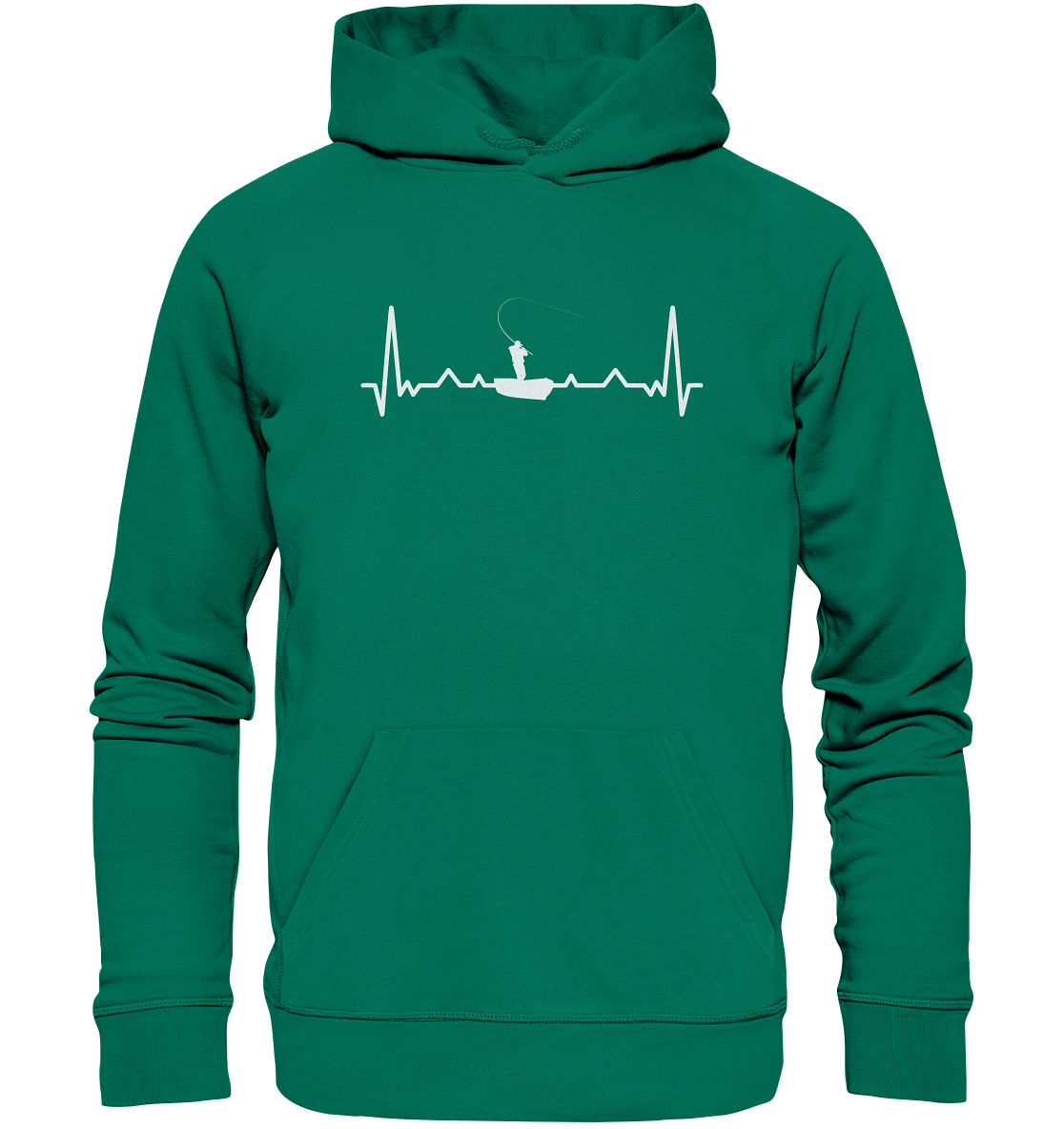Herzschlag Angeln - Premium Bio Hoodie