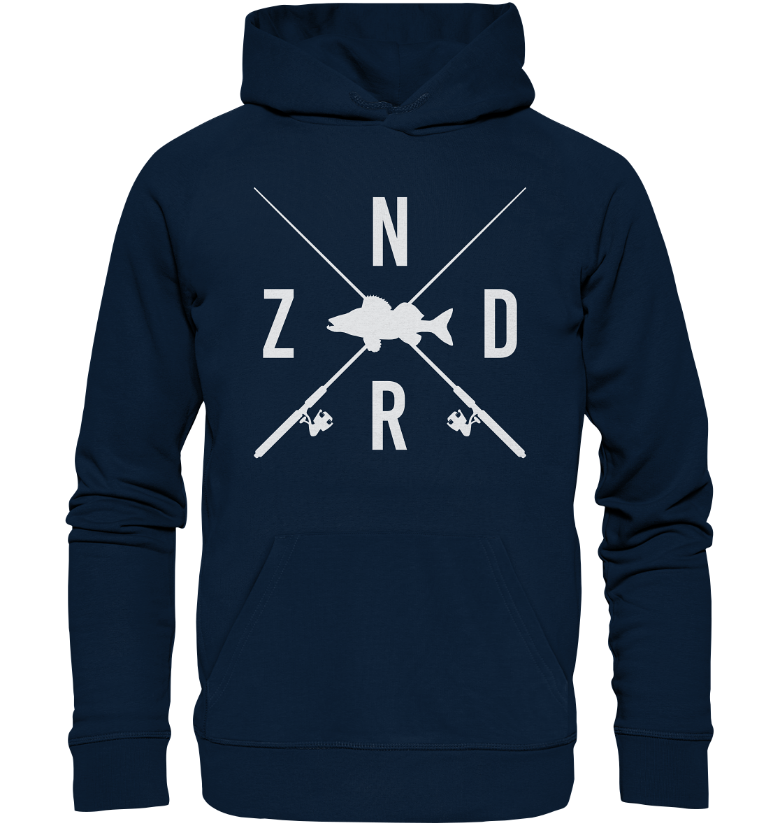 Zander gekreuzte Ruten - Premium Bio Hoodie