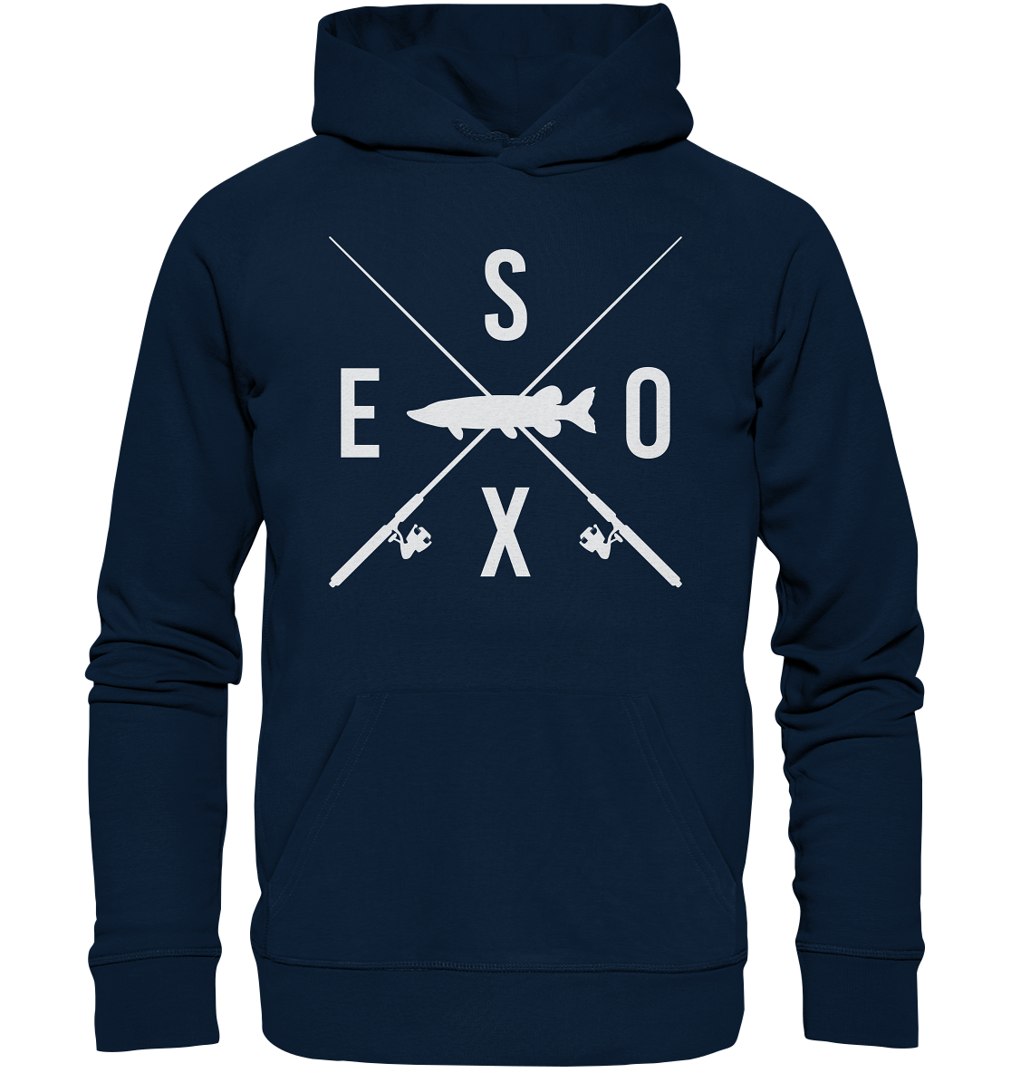 Esox gekreuzte Ruten - Premium Bio Hoodie