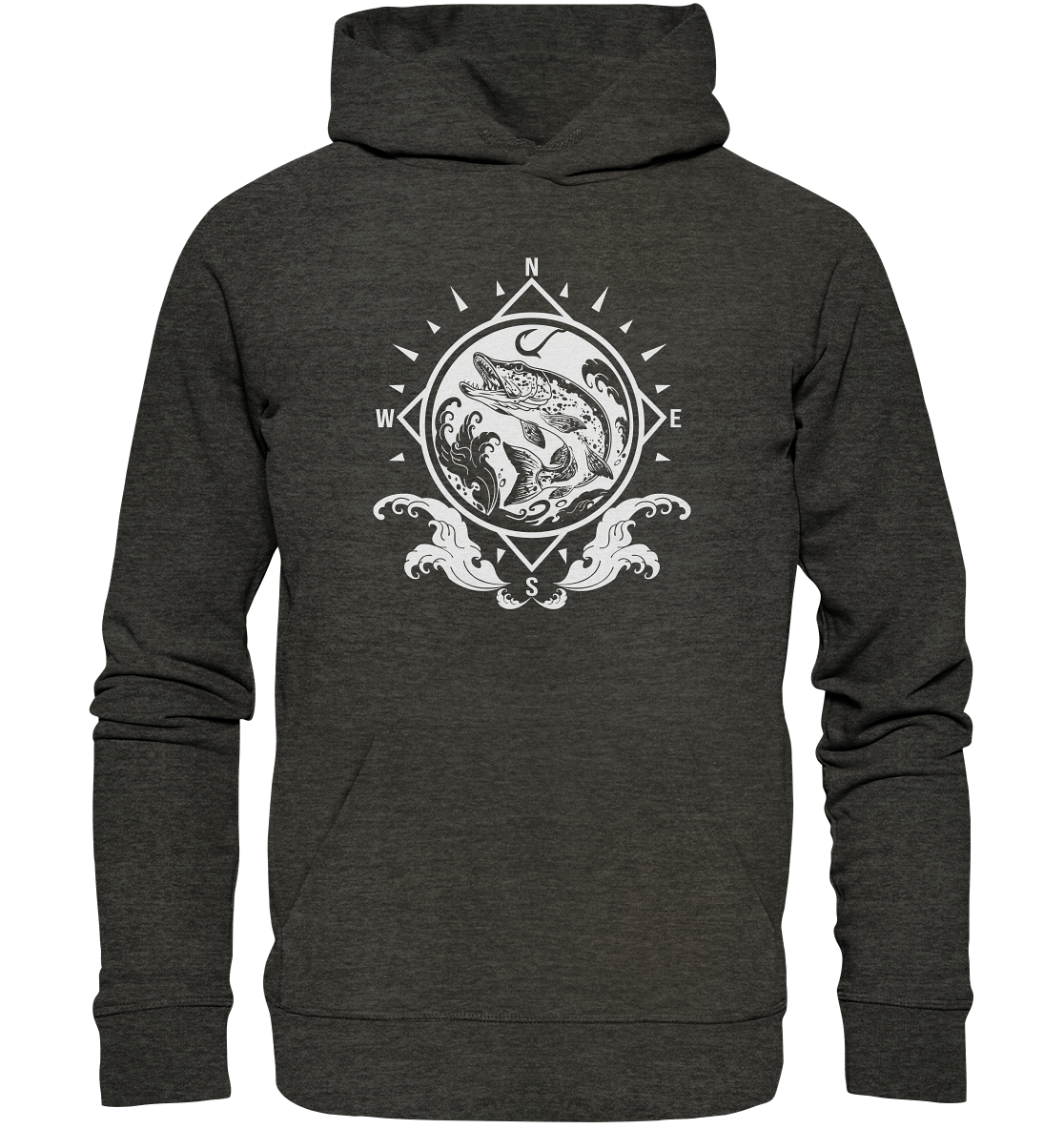 Hecht Himmelsrichtungen - Premium Bio Hoodie