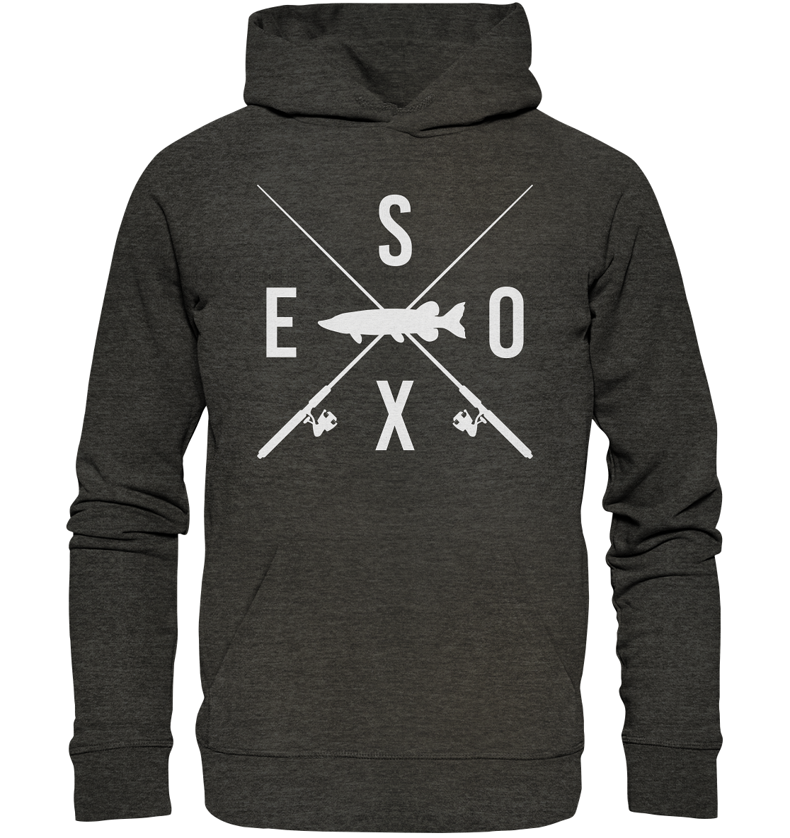 Esox gekreuzte Ruten - Premium Bio Hoodie