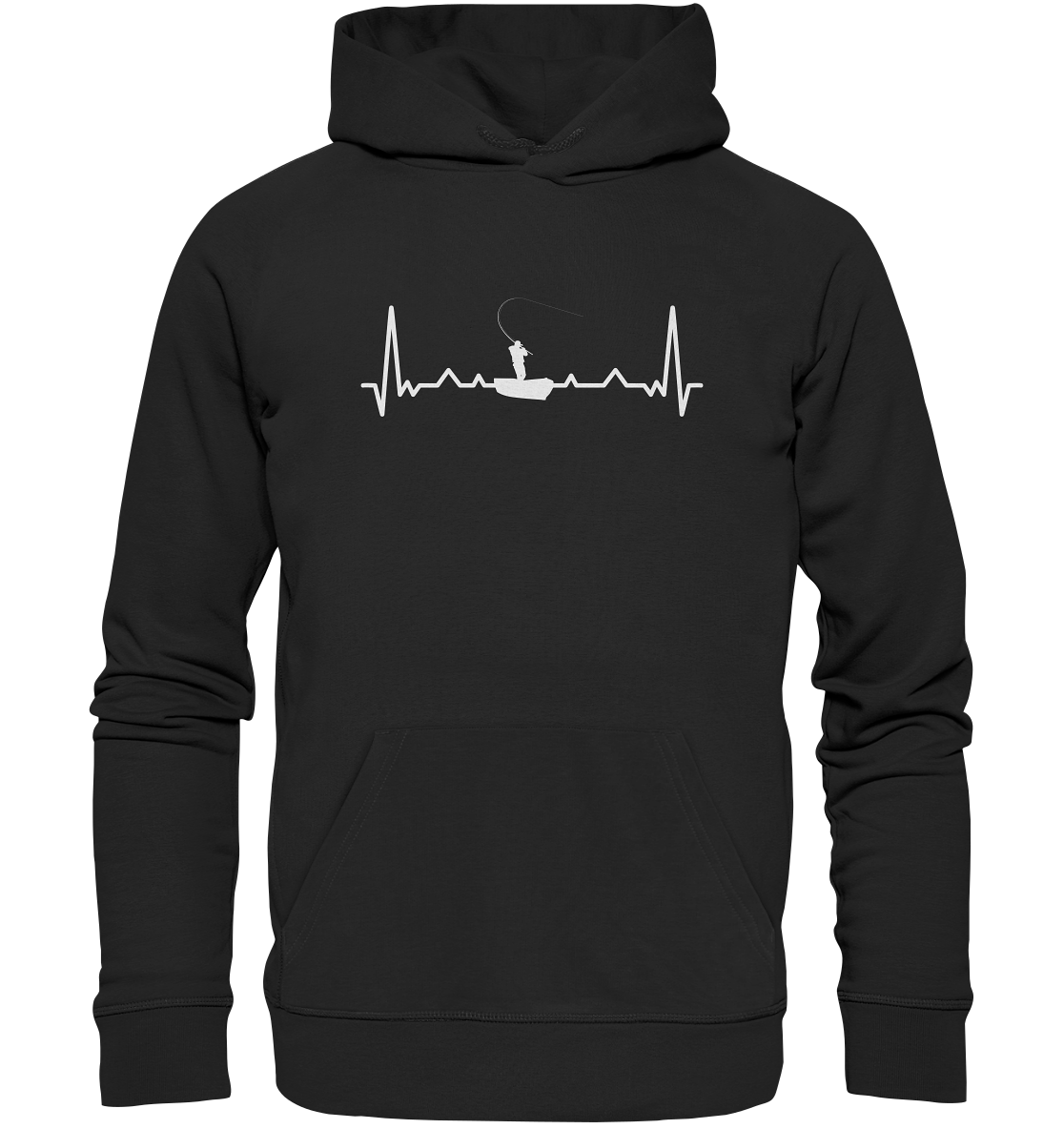 Herzschlag Angeln - Premium Bio Hoodie