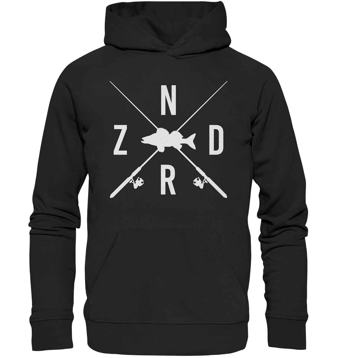 Zander gekreuzte Ruten - Premium Bio Hoodie