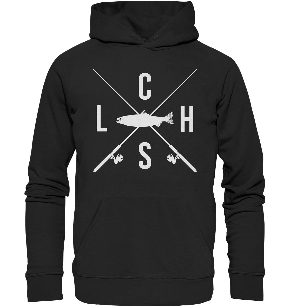 Lachs gekreuzte Ruten - Premium Bio Hoodie