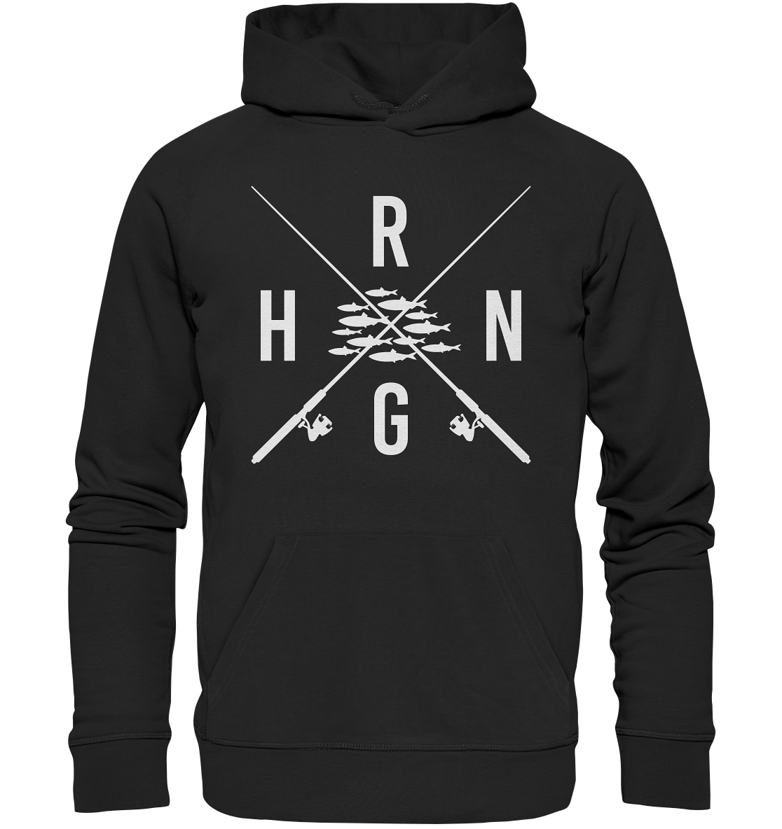 Hering Schwarm gekreuzte Ruten - Premium Bio Hoodie