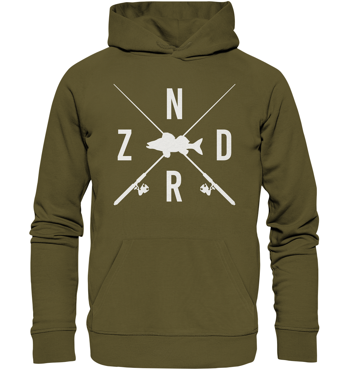Zander gekreuzte Ruten - Premium Bio Hoodie