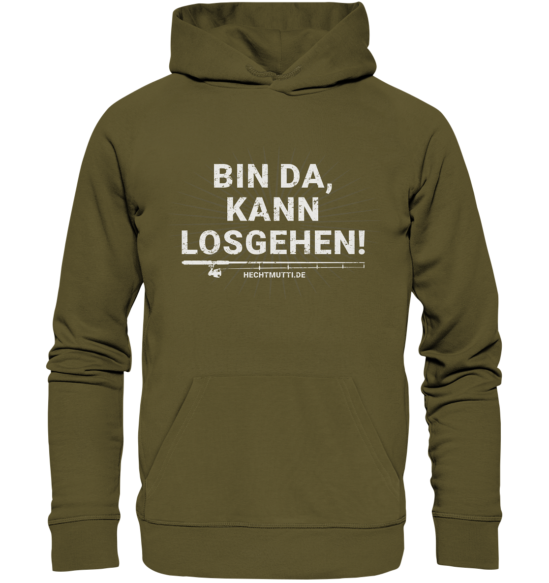 Bin da, kann losgehen  - Premium Bio Hoodie